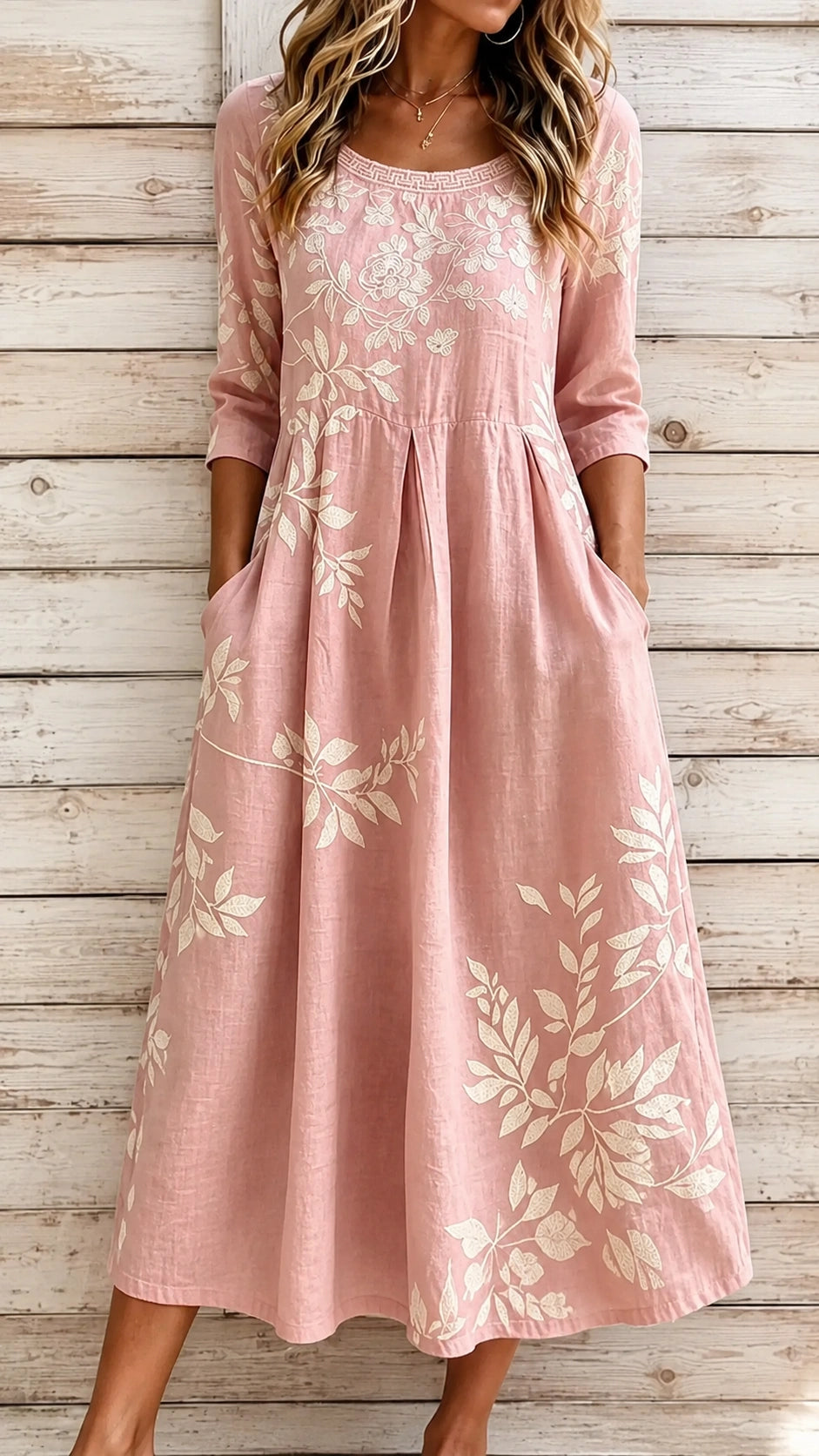 Women’s Botanical Print Midi Dress