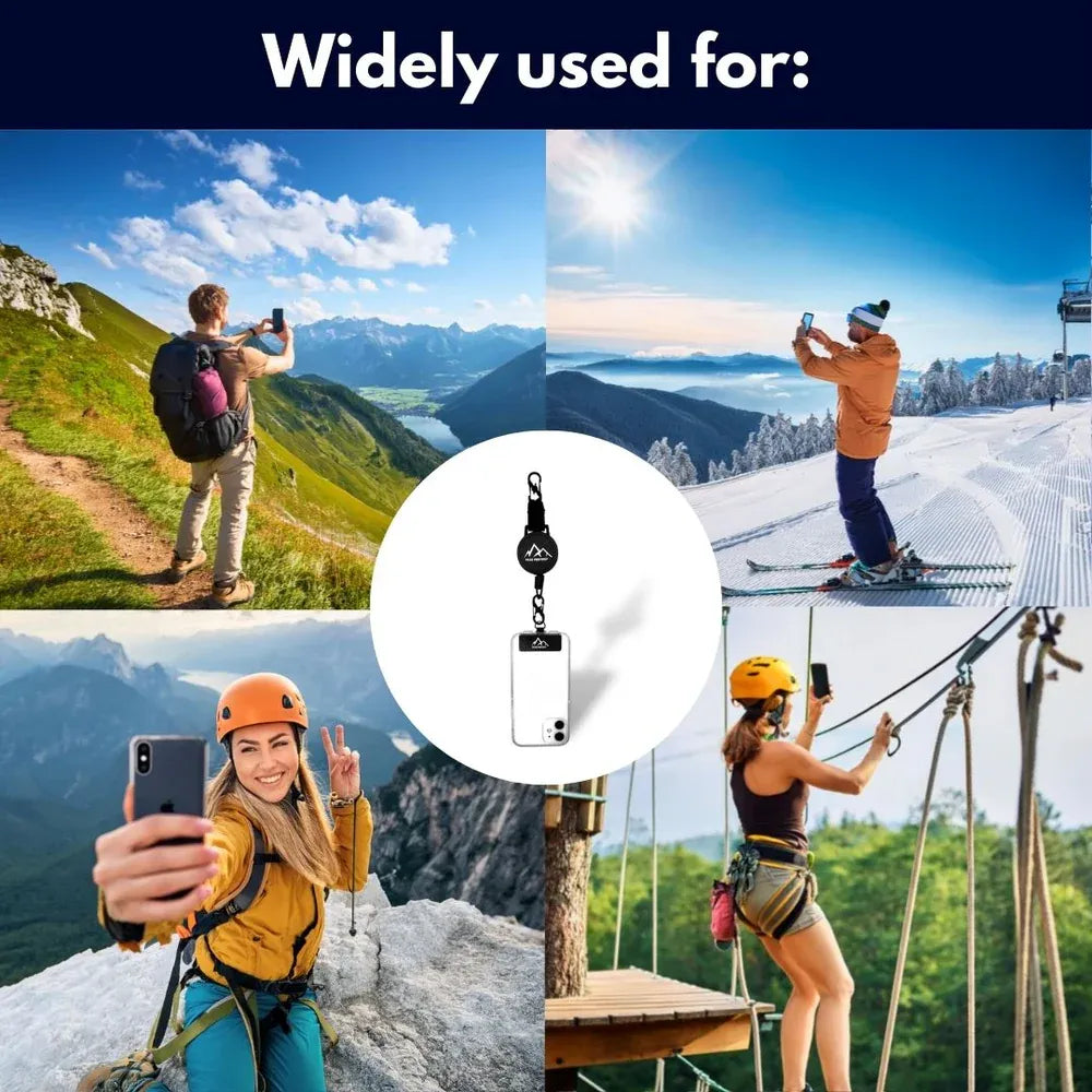 Universal Phone Safety Tether Kit with Retractable Cord