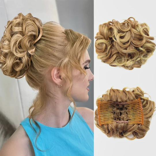 Women’s Messy Curly Bun Hair Extension Scrunchie