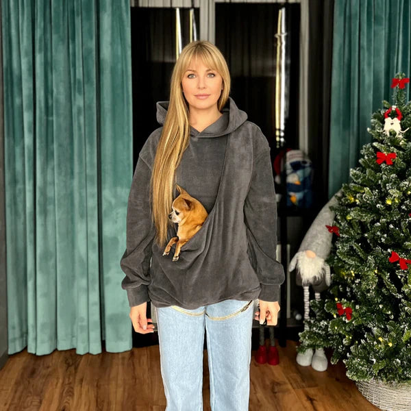 Pet Carry Pouch Fleece Hoodie