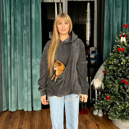 Pet Carry Pouch Fleece Hoodie