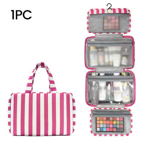 Striped Hanging Toiletry Organiser