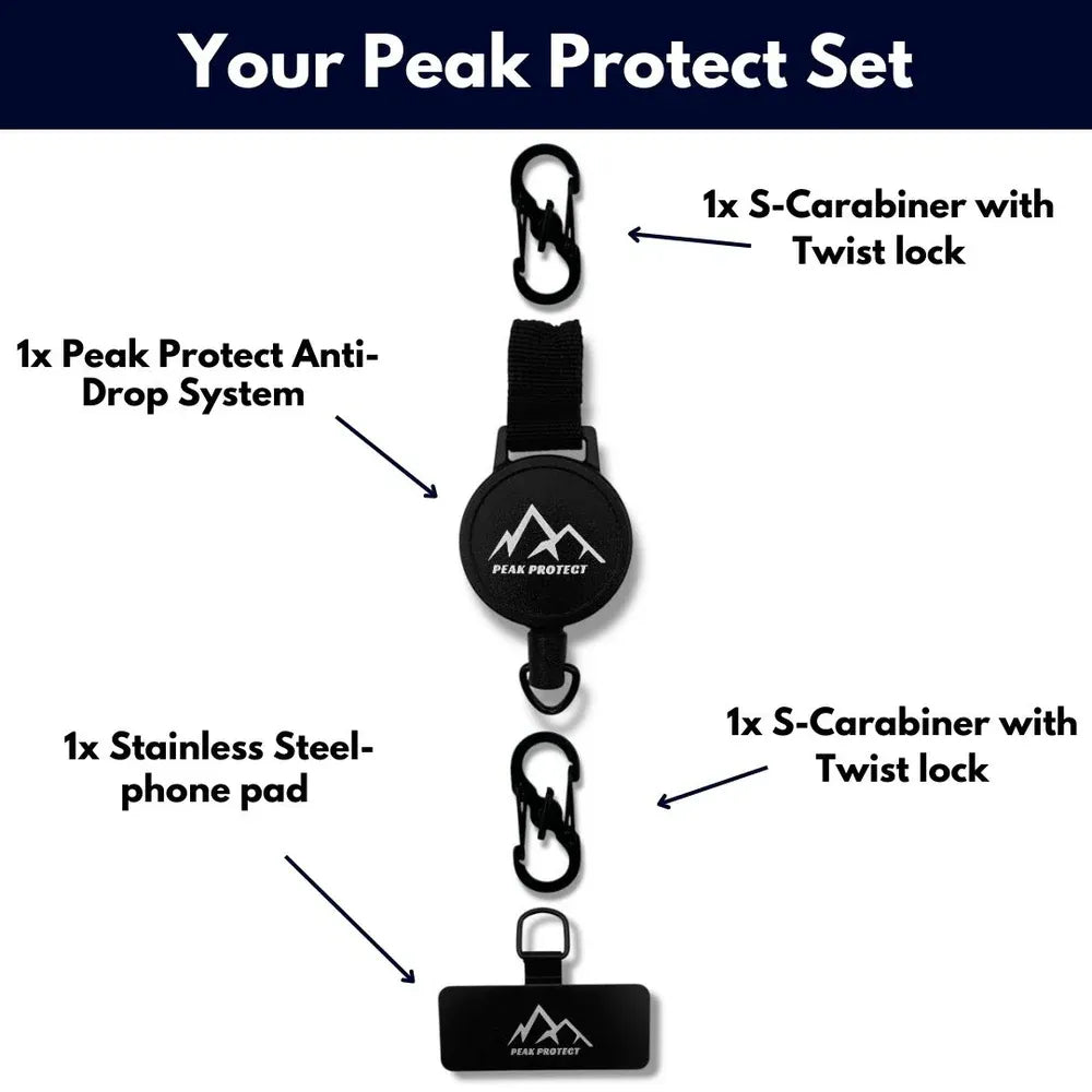 Universal Phone Safety Tether Kit with Retractable Cord