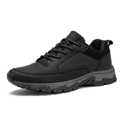 Men’s Cushioned Leather Trainers with Arch Support and Impact Control