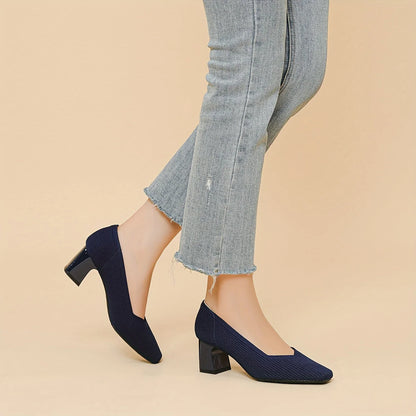 Women’s Pain-Free Comfort Block Heel Pumps with Arch Support