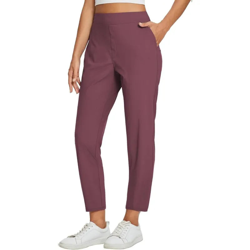Women's High-Waisted Stretch Ankle Trousers