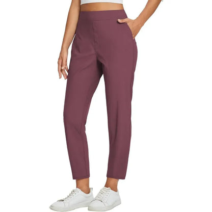 Women's High-Waisted Stretch Ankle Trousers
