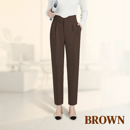 Women’s Elegant Pleated Straight-Leg Smart Casual Trousers