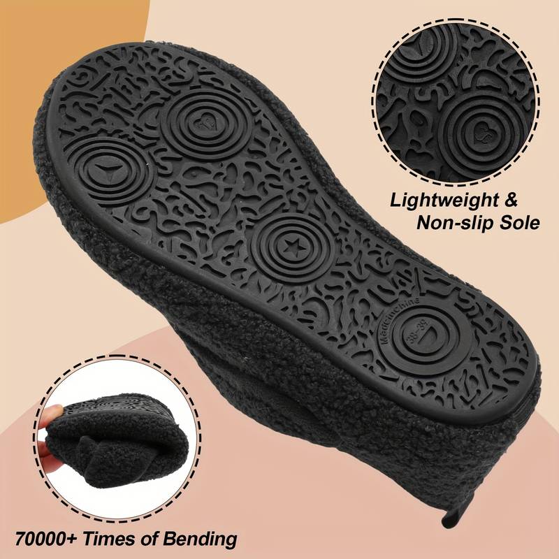 Women’s Wide Fit Adjustable Warm House Slippers