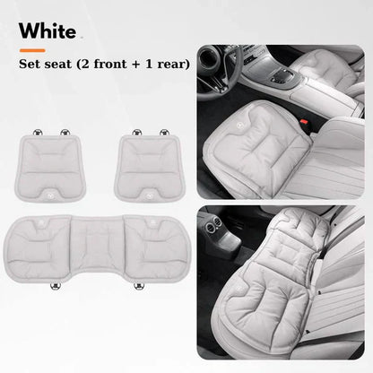 Soft Leather Car Seat Cushion Set with Anti Slip Silicone Backing
