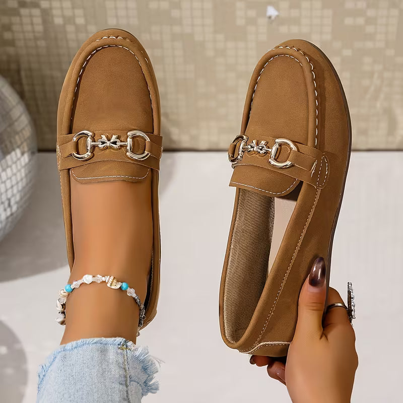 Women’s Suede-Look Buckle Loafers