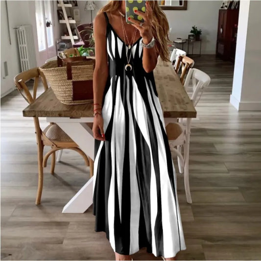 Women's Abstract Print Cami Maxi Dress