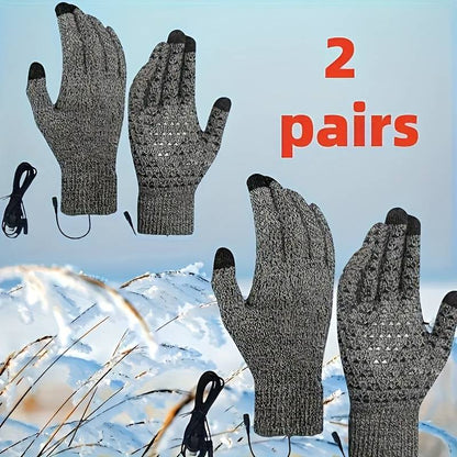 USB-Powered Heated Touchscreen Gloves with Auto Shut-Off