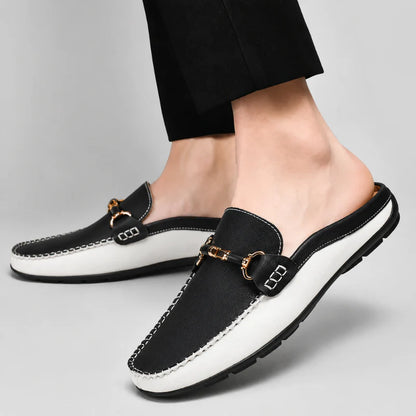 Men’s Colour-Block Backless Loafers
