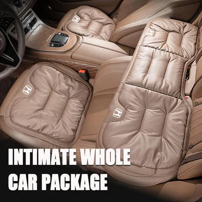 Soft Leather Car Seat Cushion Set with Anti Slip Silicone Backing