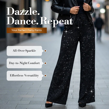 Women's Sequin Wide-Leg Trousers