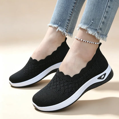 Women's Knit Slip On Casual Trainers