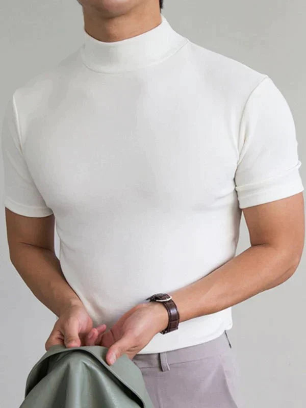 Men's Fitted High-Neck T-Shirt