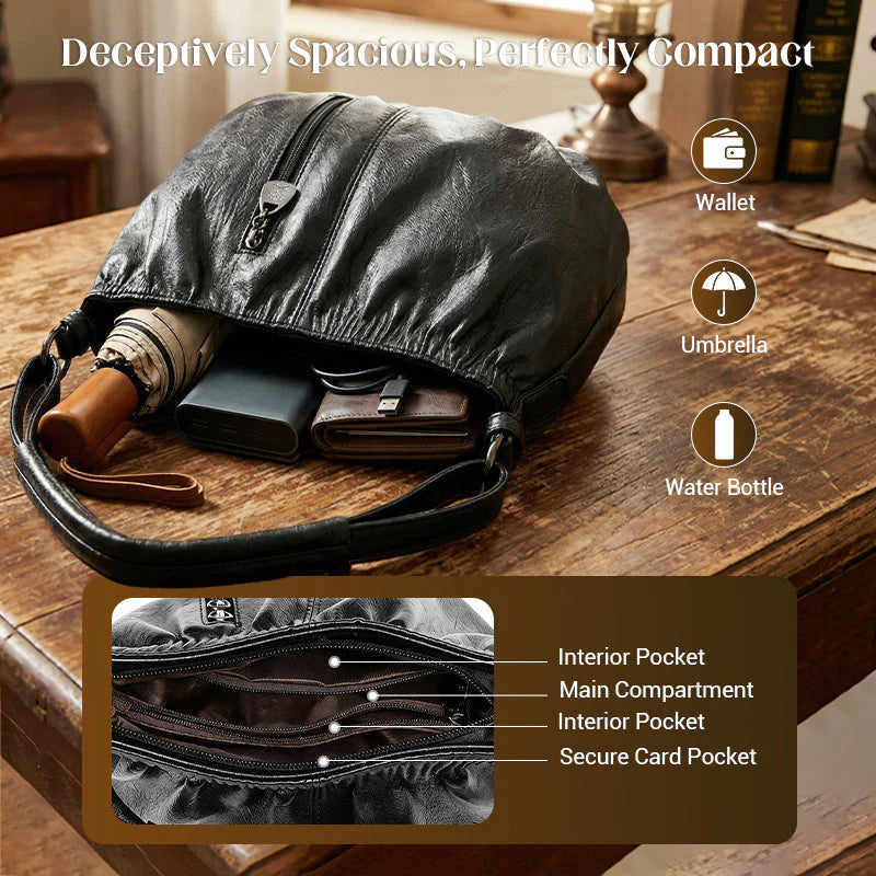 Women’s Soft Pleat Shoulder Bag with Adjustable Strap