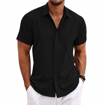Men’s Cotton-Linen Short Sleeve Summer Shirt