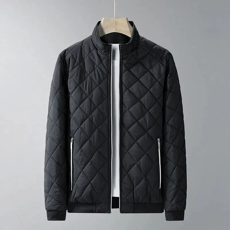 Men’s Quilted Fleece-Lined Stand-Collar Jacket