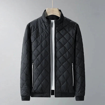 Men’s Quilted Fleece-Lined Stand-Collar Jacket