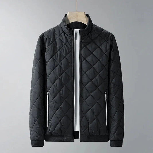 Men’s Quilted Fleece-Lined Stand-Collar Jacket