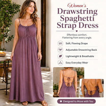 Women’s Drawstring Back Maxi Slip Dress
