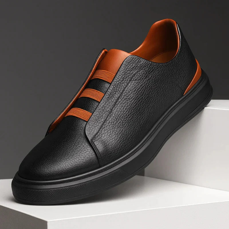 Men’s Leather-Look Casual Slip-On Trainers