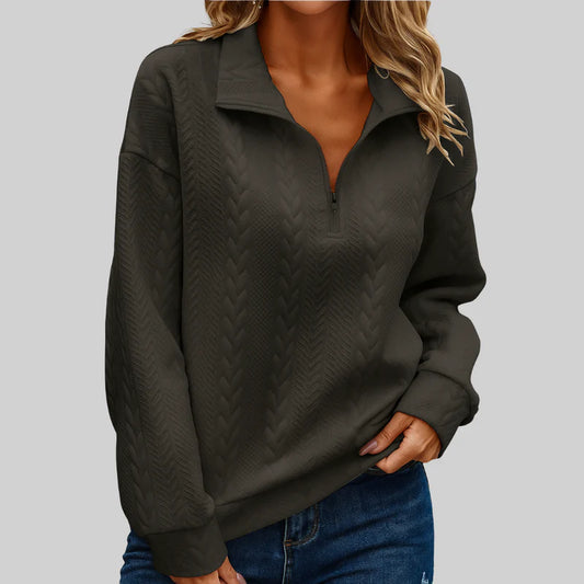 Claire Luxe Half-Zip Knit Sweater for Women
