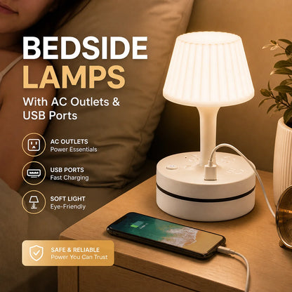 Bedside Lamp with Charging Hub