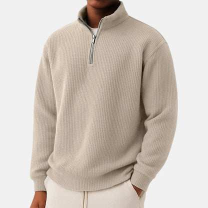 Men’s Ribbed Half-Zip Knit Sweater