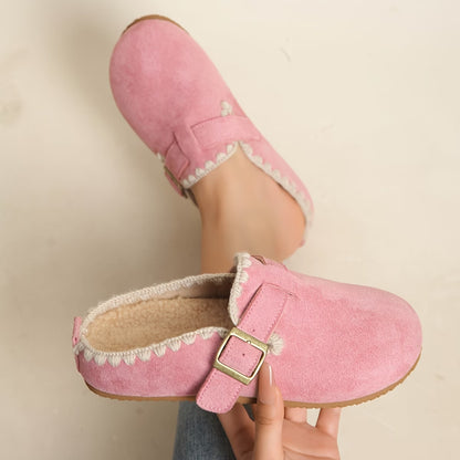 Women's Plush Lined Round Toe Mules