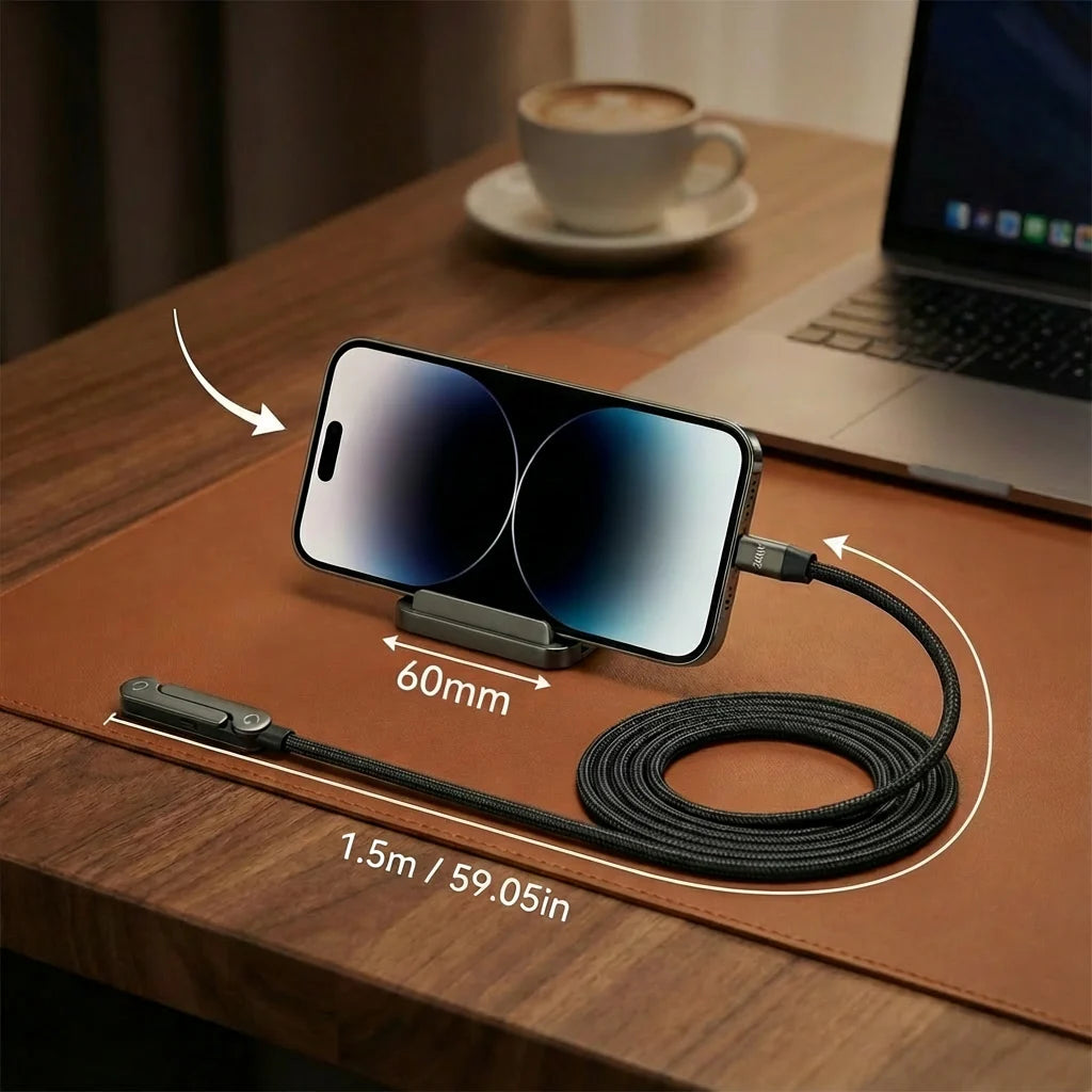 Foldable Charging Cable with Integrated Phone Stand