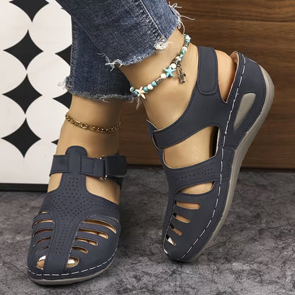 Women’s Closed-Toe Cut-Out Wedge Sandals