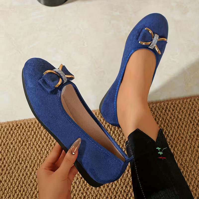 Women’s Bow Detail Fabric Ballet Flats