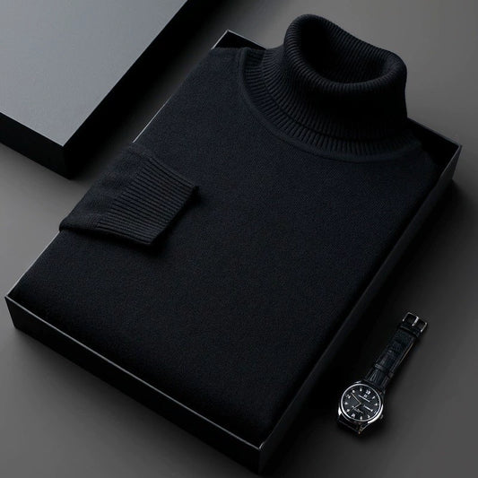Men’s Warm Fleece-Lined Turtleneck Pullover