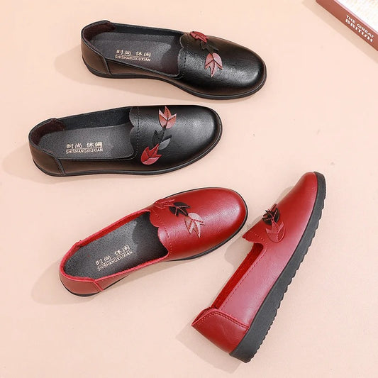 Women's Casual Leather Slip-On Loafers