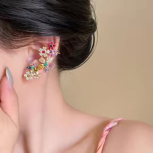 Women’s Colourful Floral Statement Earrings