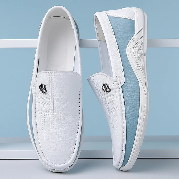 Men's Soft-Soled Leather-Look Slip-On Casual Shoes