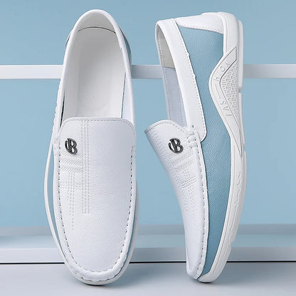 Men's Soft-Soled Leather-Look Slip-On Casual Shoes