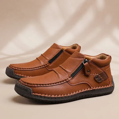 Men’s Handmade Premium Leather-Look Slip-On Driving Boots