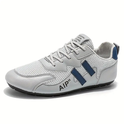 Men's Casual Low-Top Sneakers - Breathable White/Brown Daily Shoes