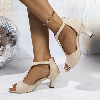 Elegant Stiletto Heel Sandals with Ankle Strap