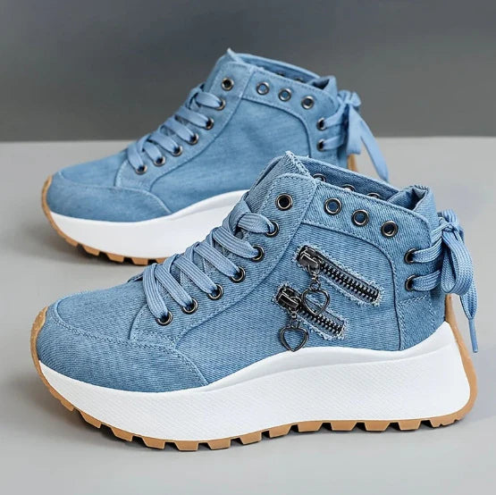 Women’s Wedge High Top Comfort Trainers with Arch Support