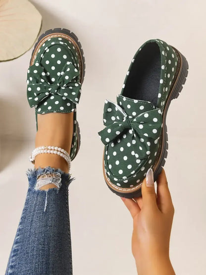Women’s Polka Dot Bow Loafers