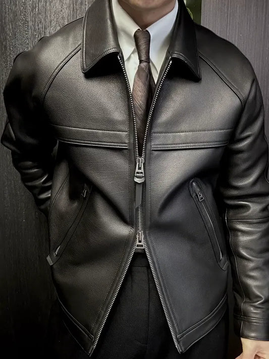 Men’s Short Patchwork Moto Jacket
