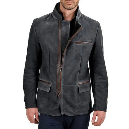 Autumn Winter Men's Solid Colour Zip-Up Jacket