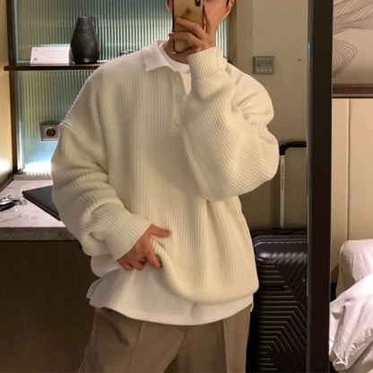 Men’s Winter Ultra-Soft Polo Neck Knit Jumper