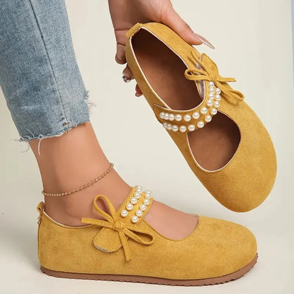 Women's Pearl Bow Support Flats